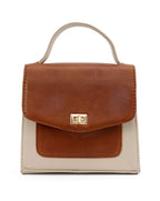 Two-Tone Luum Leather Top Handle Handbag