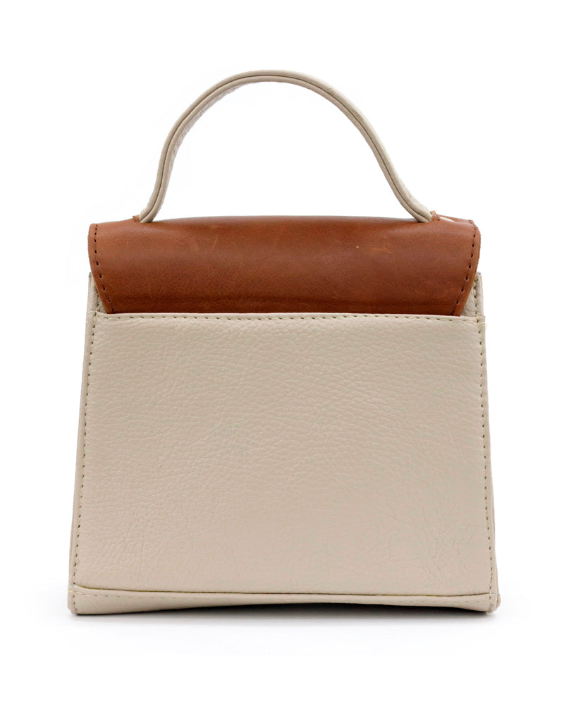 Two-Tone Luum Leather Top Handle Handbag