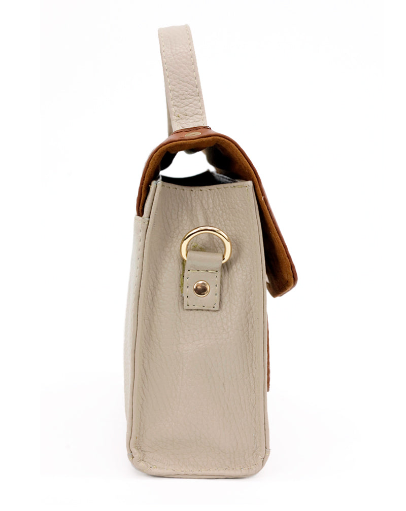 Two-Tone Luum Leather Top Handle Handbag