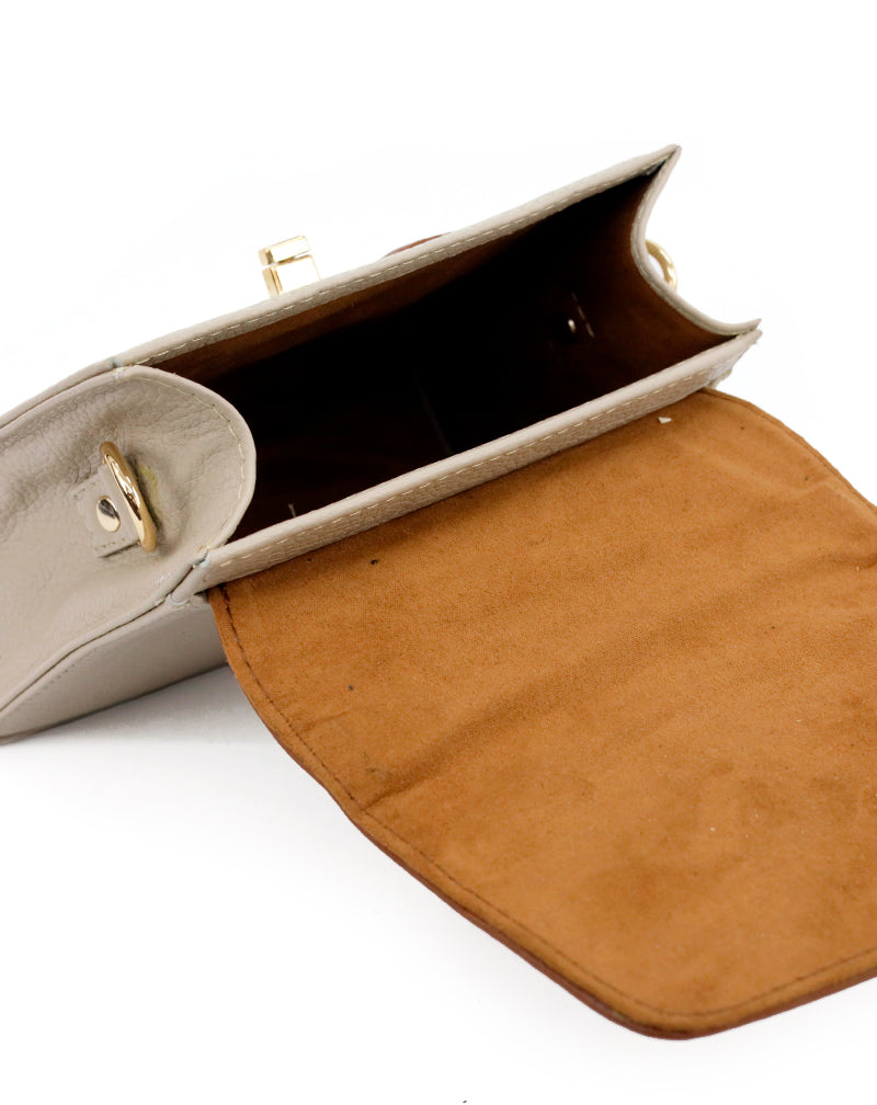 Two-Tone Luum Leather Top Handle Handbag