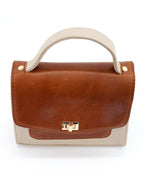 Two-Tone Luum Leather Top Handle Handbag