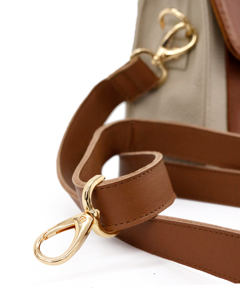 Two-Tone Luum Leather Top Handle Handbag