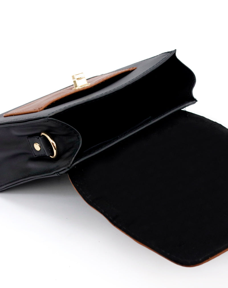 Two-Tone Luum Leather Top Handle Handbag