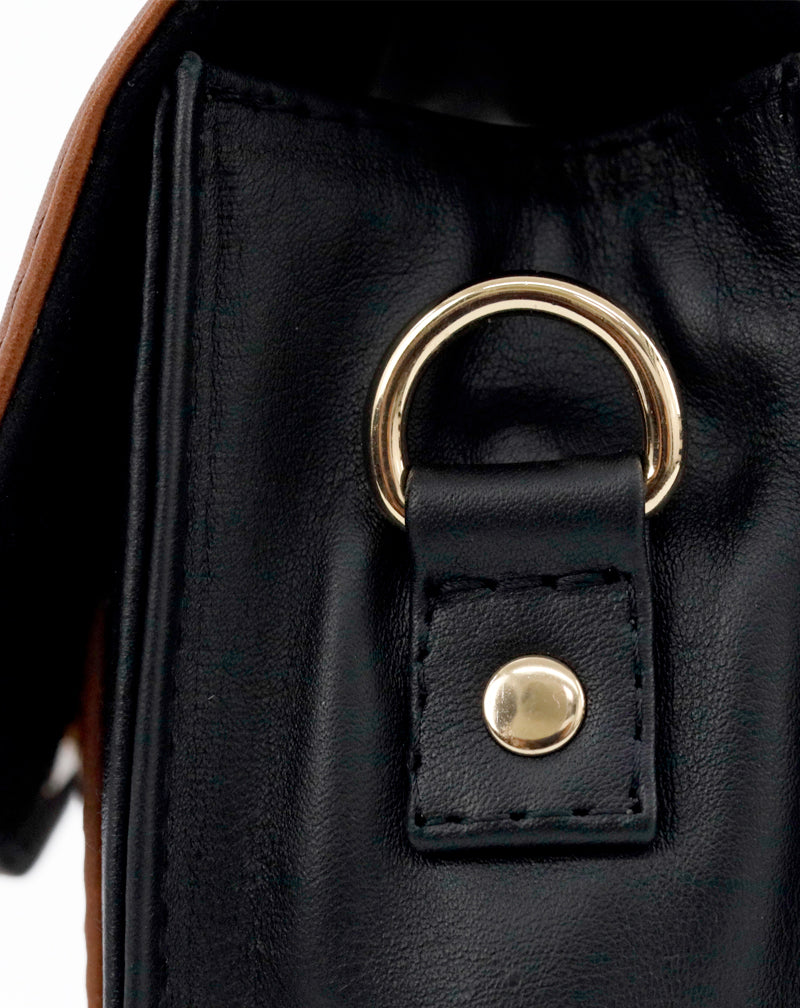 Two-Tone Luum Leather Top Handle Handbag