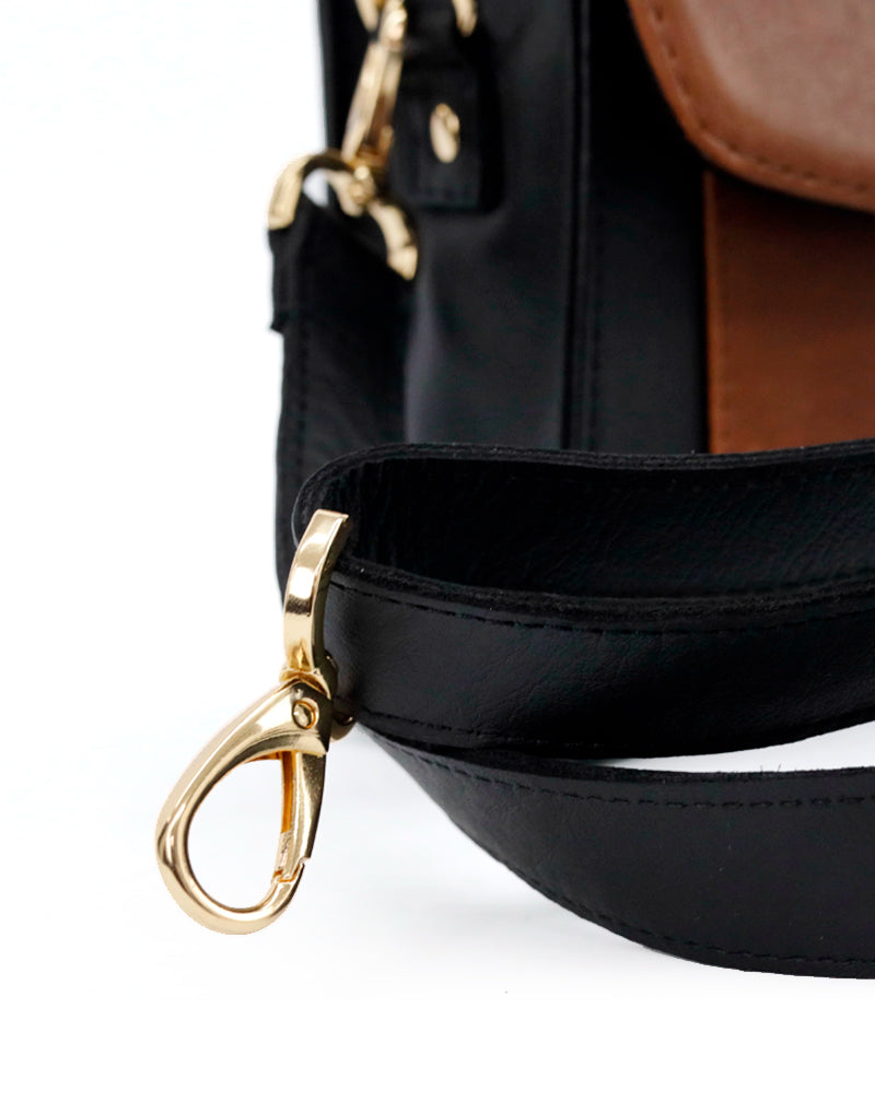 Two-Tone Luum Leather Top Handle Handbag